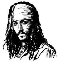 Jack Sparrow, Pirates of the Caribbean portrait by Daniel Reeve