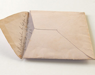 Old Envelope replica by Daniel Reeve and NZMS