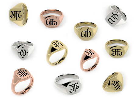 Elven monogram rings